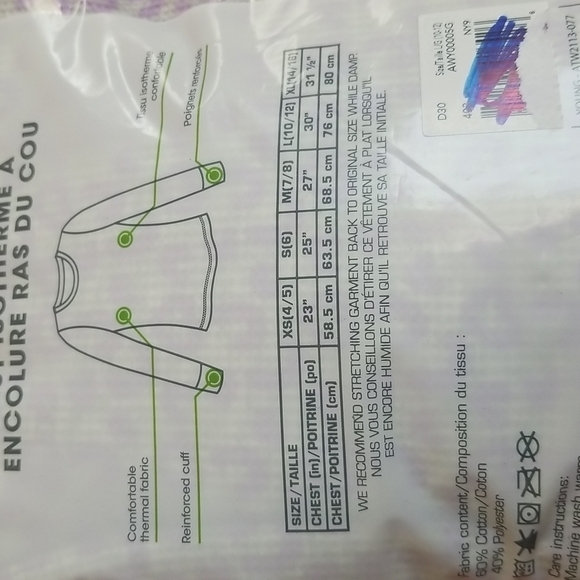 2/$15 ATHLETIC Works Girl Thermal Crew Neck Shirt - Picture 4 of 4